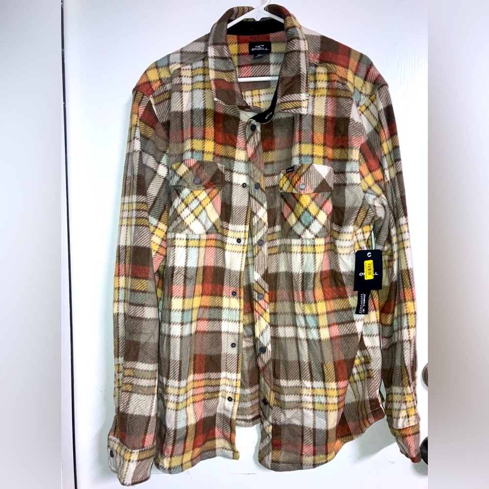 NWT O’Neill Super Soft Fleece Flannel Button Up